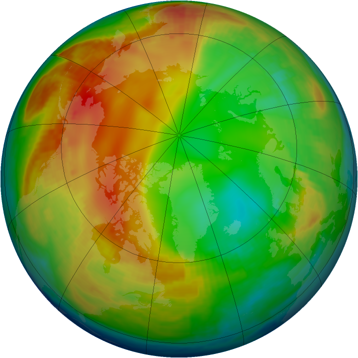 Arctic ozone map for 19 January 1998